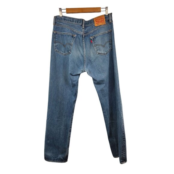 Levis 501 Original Fit‎ Mens Jeans W36 L36 Button Fly Denim Blue - Picture 5 of 5